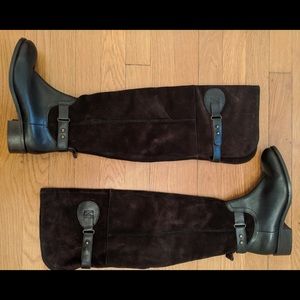 Brown suede riding style boot